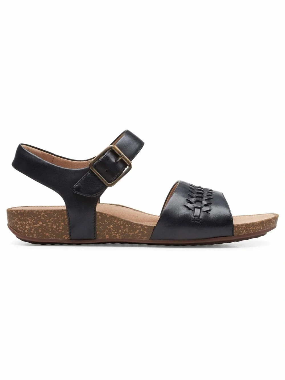 Clarks Un Perri Way Sandals Braided Leather straps cushioned Footbed
